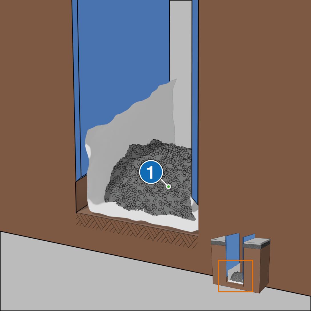 Einbau von geeignetem Material nach Vorgabe von Bauleiter oder Polier