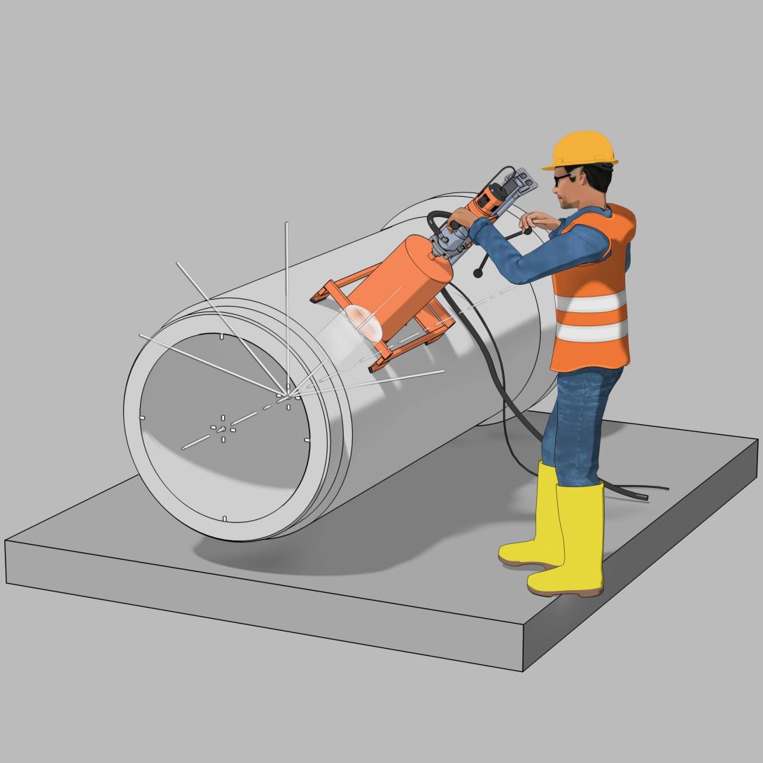 Bohrung – Immer zur Rohrmitte!